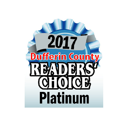 2017 Orangeville Banner Readers Choice Platinum Award